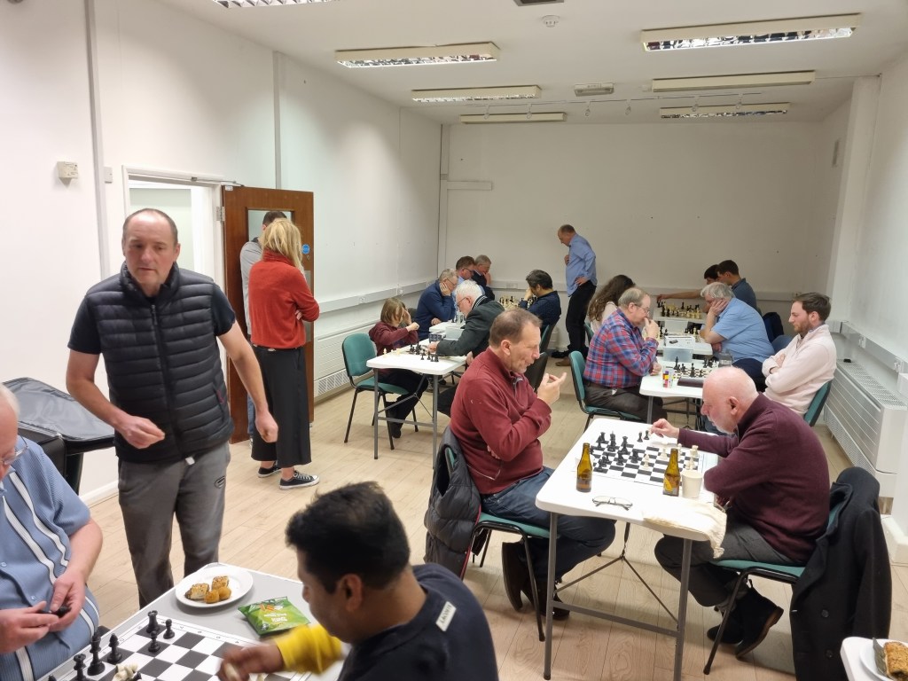 Staines Chess Club members playing chess at The Literary Institute